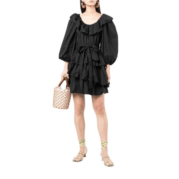Ulla Johnson Giselle Dress in noir black NWT size 2 no belt - Picture 2 of 11